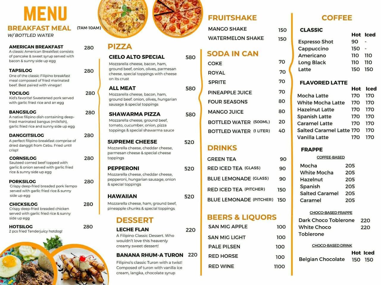 Menu page 1